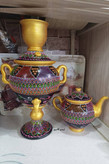 ست کامل چایخوری سفالی نقطهکوبی شده