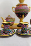 ست کامل چایخوری سفالی نقطهکوبی شده