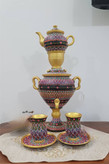 ست کامل چایخوری سفالی نقطهکوبی شده