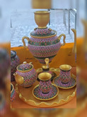 ست کامل چایخوری سفالی نقطهکوبی شده